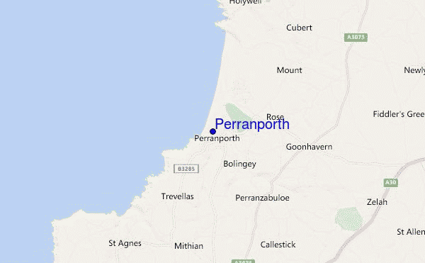 mapa de ubicación de Perranporth