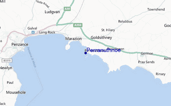mapa de ubicación de Perranuthnoe