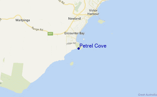 mapa de ubicación de Petrel Cove