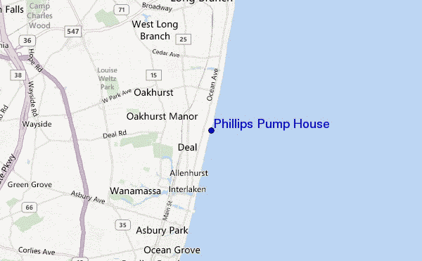 mapa de ubicación de Phillips Pump House