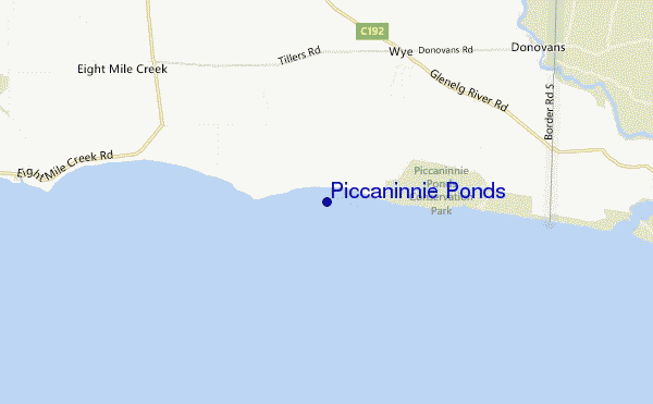 mapa de ubicación de Piccaninnie Ponds