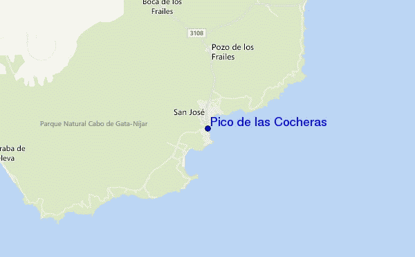 mapa de ubicación de Pico de las Cocheras