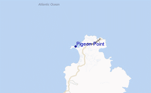 mapa de ubicación de Pigeon Point