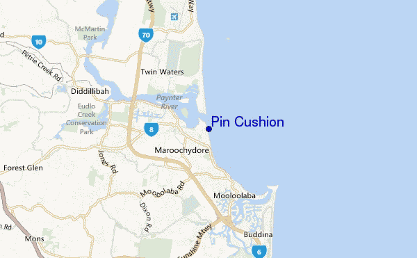 mapa de ubicación de Pin Cushion