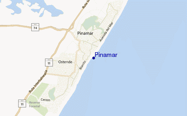 mapa de ubicación de Pinamar