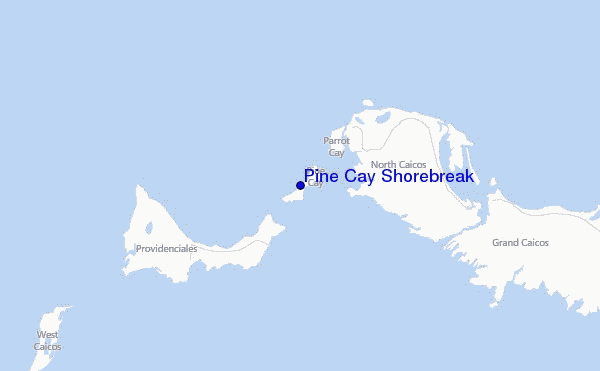 Pine Cay Shorebreak Location Map
