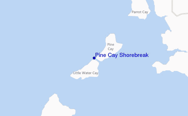 mapa de ubicación de Pine Cay Shorebreak