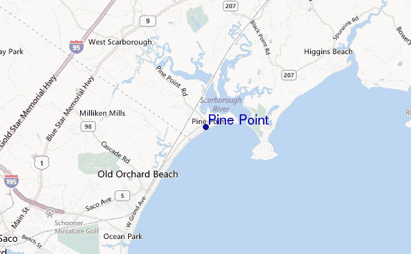 mapa de ubicación de Pine Point