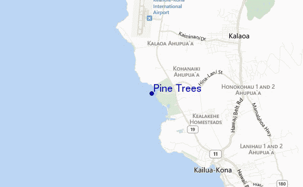 mapa de ubicación de Pine Trees