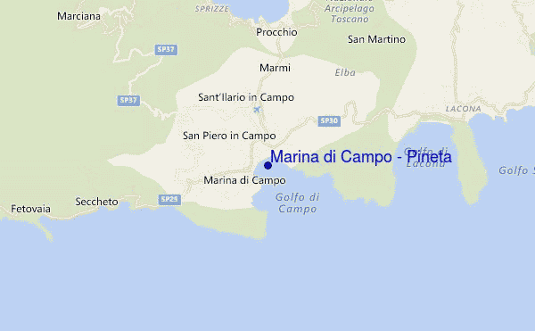 mapa de ubicación de Marina di Campo / Pineta