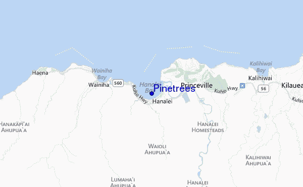 mapa de ubicación de Pinetrees