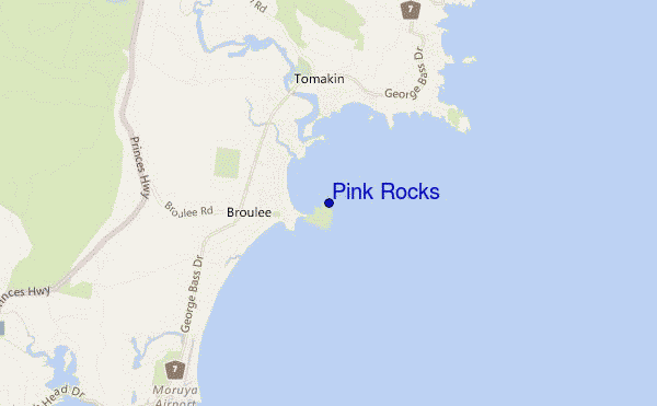 mapa de ubicación de Pink Rocks