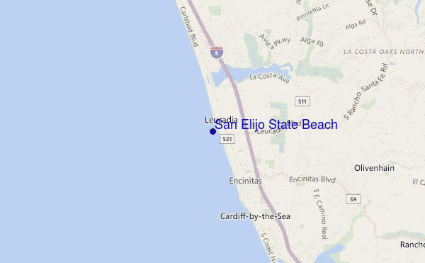 mapa de ubicación de San Elijo State Beach