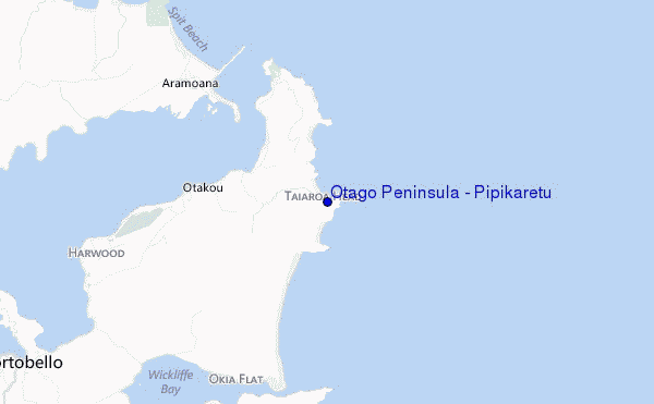 mapa de ubicación de Otago Peninsula - Pipikaretu