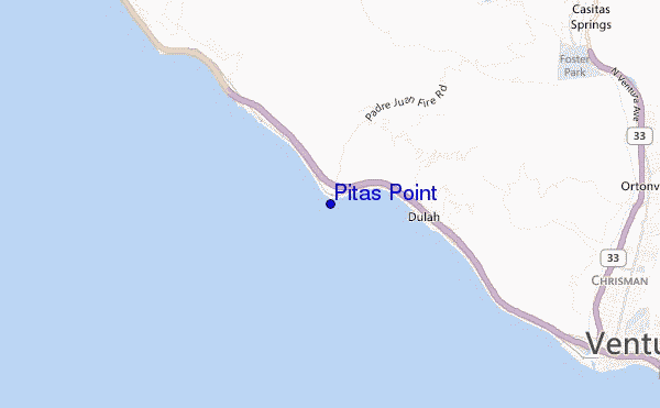 mapa de ubicación de Pitas Point