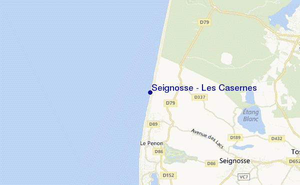 mapa de ubicación de Seignosse - Les Casernes