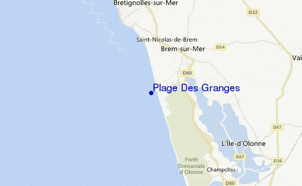 mapa de ubicación de Plage Des Granges
