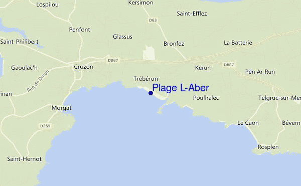 mapa de ubicación de Plage L'Aber