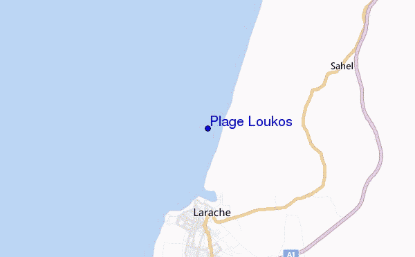 mapa de ubicación de Plage Loukos