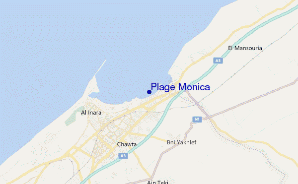mapa de ubicación de Plage Monica