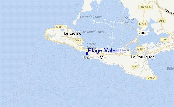 mapa de ubicación de Plage Valentin