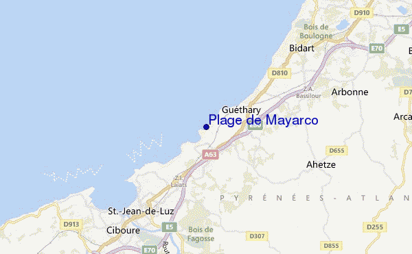 mapa de ubicación de Plage de Mayarco