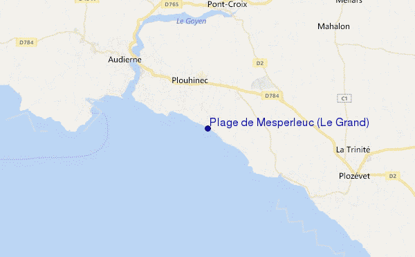 mapa de ubicación de Plage de Mesperleuc (Le Grand)