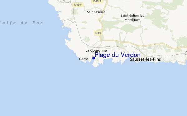 mapa de ubicación de Plage du Verdon