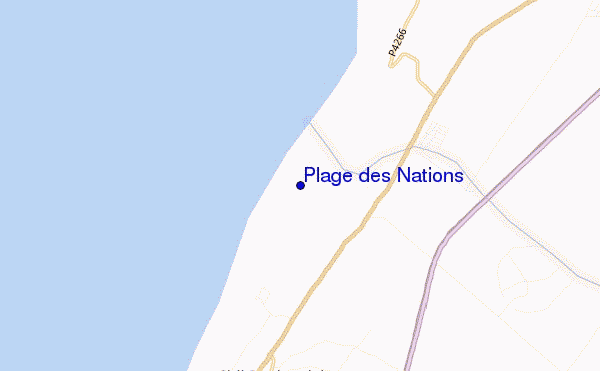 mapa de ubicación de Plage des Nations