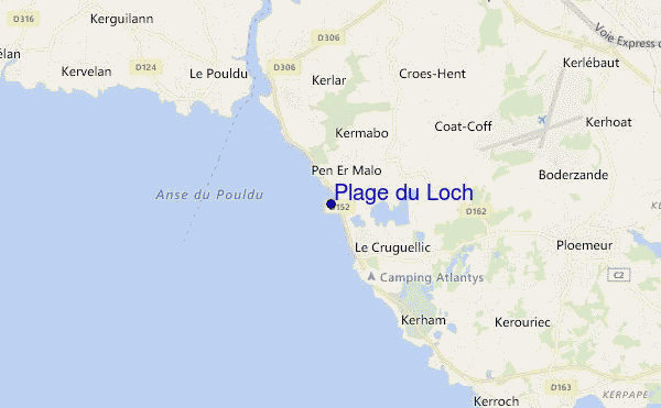 mapa de ubicación de Plage du Loch