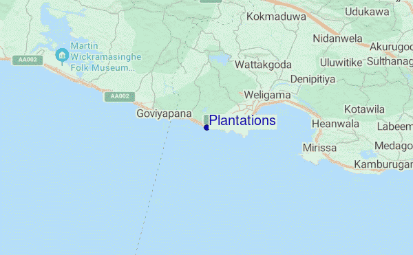 mapa de ubicación de Plantations