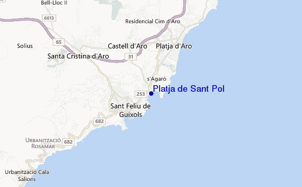 mapa de ubicación de Platja de Sant Pol