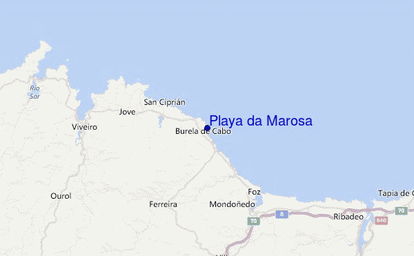 Playa da Marosa Location Map