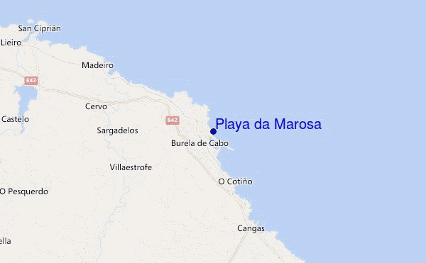 mapa de ubicación de Playa da A Marosa