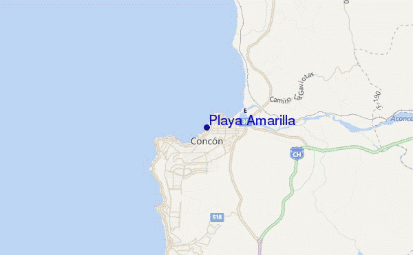 mapa de ubicación de Playa Amarilla