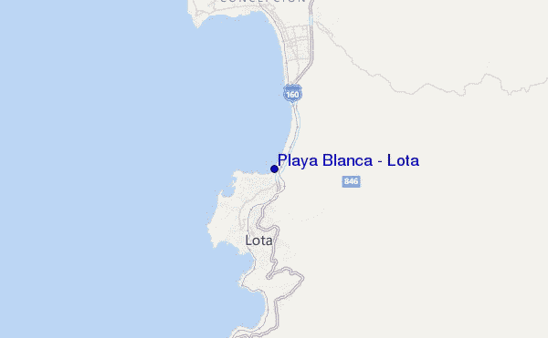 mapa de ubicación de Playa Blanca - Lota