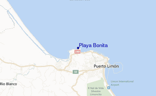 mapa de ubicación de Playa Bonita