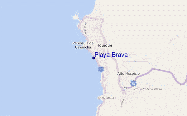 mapa de ubicación de Playa Brava