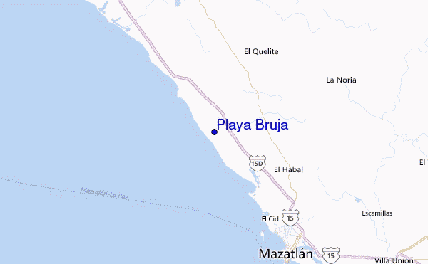 Playa Bruja Location Map