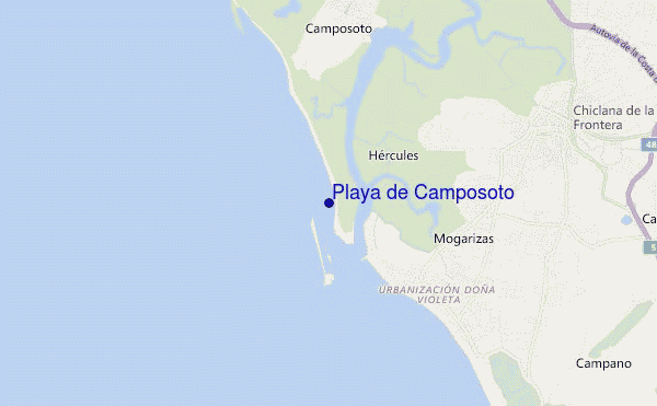 mapa de ubicación de Playa de Camposoto