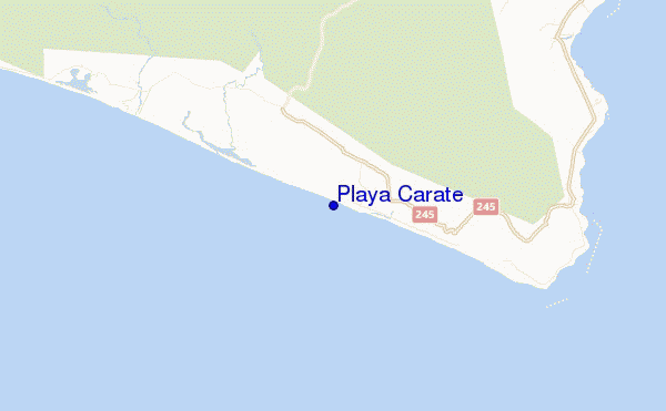 mapa de ubicación de Playa Carate