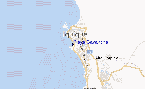 mapa de ubicación de Playa Cavancha