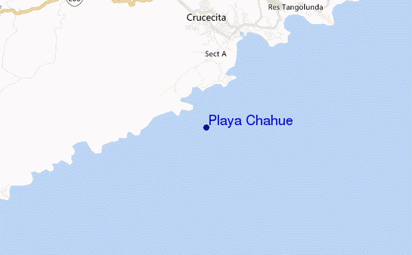mapa de ubicación de Playa Chahue