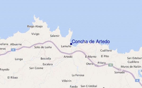 mapa de ubicación de Concha de Artedo