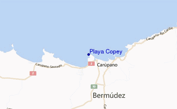 mapa de ubicación de Playa Copey