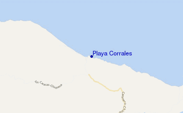 mapa de ubicación de Playa Corrales