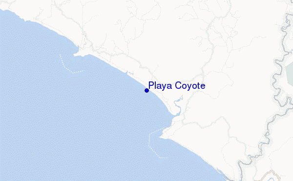 mapa de ubicación de Playa Coyote