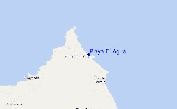 mapa de ubicación de Playa El Agua