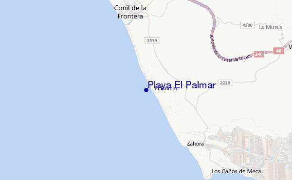 mapa de ubicación de Playa El Palmar