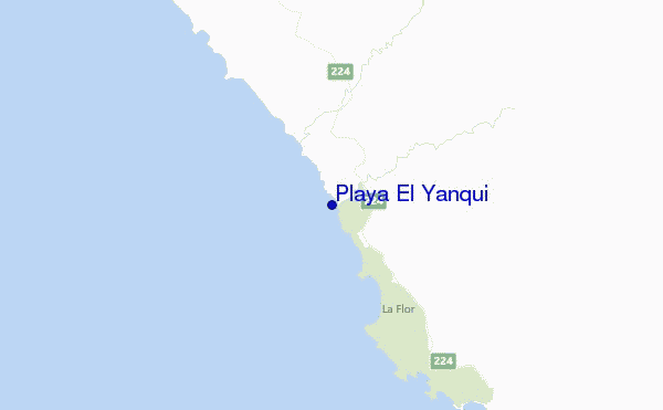 mapa de ubicación de Playa El Yanqui